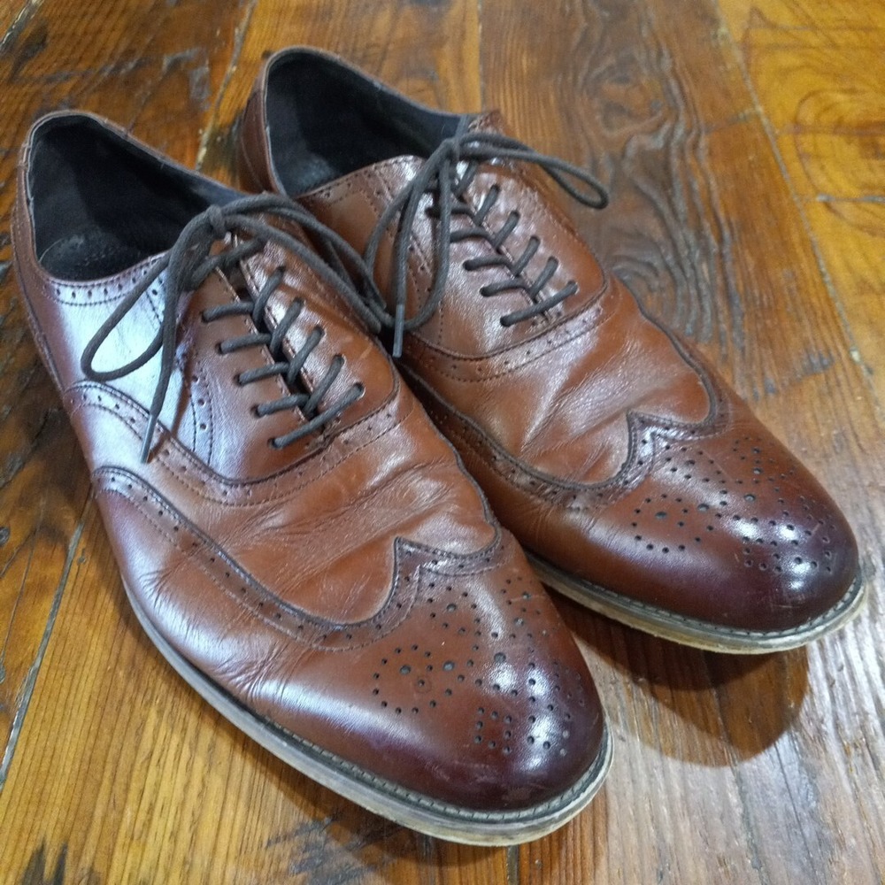 Stacy Adams Men's Size 10.5 M Brown Leather Dress Shoes